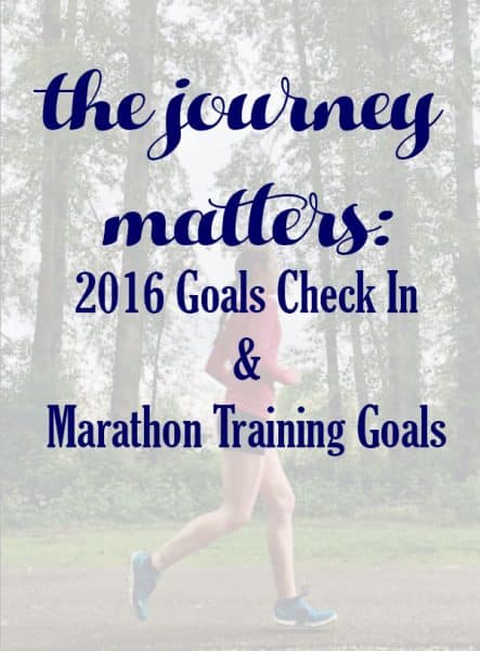 The Journey Matters: April 2016 Goal Check In